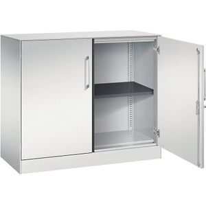 C+P Vleugeldeurkast ASISTO, hoogte 897 mm, breedte 1000 mm, 1 legbord, lichtgrijs/lichtgrijs