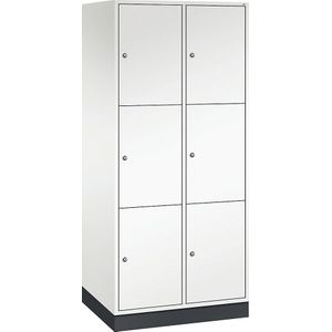 C+P Drievoudige locker Intro, 2 compartimenten, zuiver wit, b x d = 820 x 600 mm