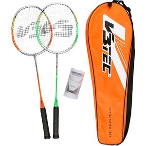 V3Tec Badmintonracket - oranje,zilver,zwart,wit
