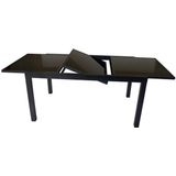 Ausziehtisch torino 150/210x90cm, Aluminium + Glas schwarz