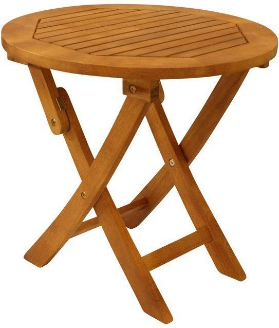 Klapp - Beistelltisch saigon 48cm rund, Eukalyptus geölt,