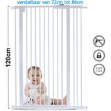 Traphek 72-86cm - verstelbaar - wit - 120cm hoog