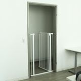 Traphek 102-115cm - metaal - wit - 120cm hoog