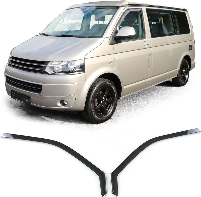 Zijwindschermen - VW Bus T5 T6 - Zwarte Rook - Regen-/Winddeflector