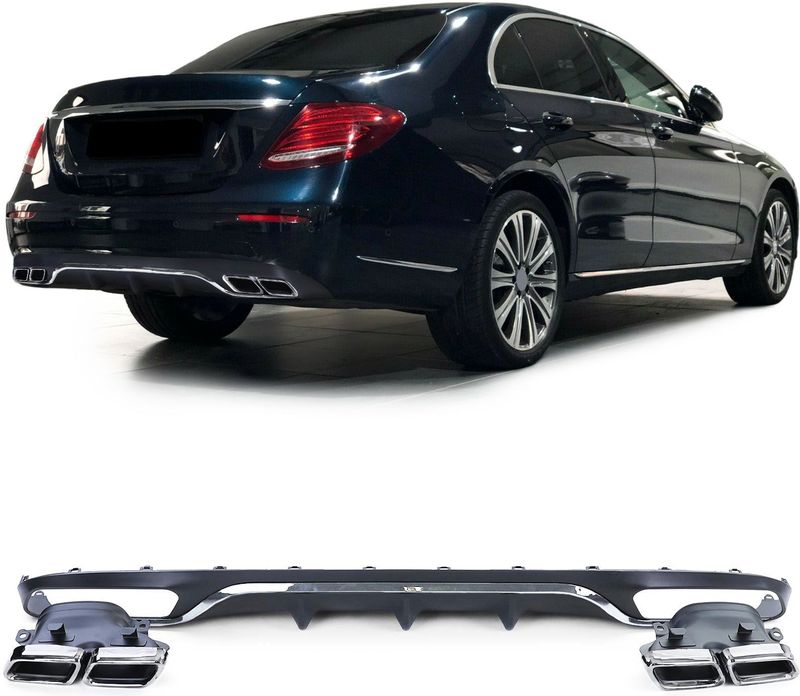 Diffusor achterbumper - voor Mercedes E-Klasse W213 sedan 2016-2020 - chroom