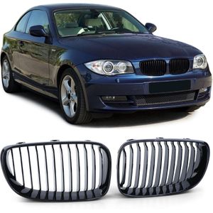 BMW grill - voor BMW 1 serie E81 E82 E87 E88 2007-12 - glanzend zwart