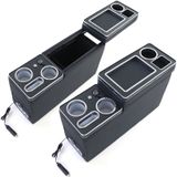 Middenconsole - voor VW Bus T5 7E/7F/7J/7H vanaf 04/2003,  T6 SH/SG vanaf 04/2015 transporter/multivan - 54x18x35,5cm - kunstleer -  zwart