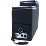 Middenconsole - voor VW Bus T5 7E/7F/7J/7H vanaf 04/2003,  T6 SH/SG vanaf 04/2015 transporter/multivan - 54x18x35,5cm - kunstleer -  zwart