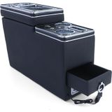 Middenconsole - voor VW Bus T5 7E/7F/7J/7H vanaf 04/2003,  T6 SH/SG vanaf 04/2015 transporter/multivan - 54x18x35,5cm - kunstleer -  zwart