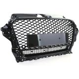 Honingraat grill - Audi A3 8V 12-16 - Badgeloos zwart glans - PDC.