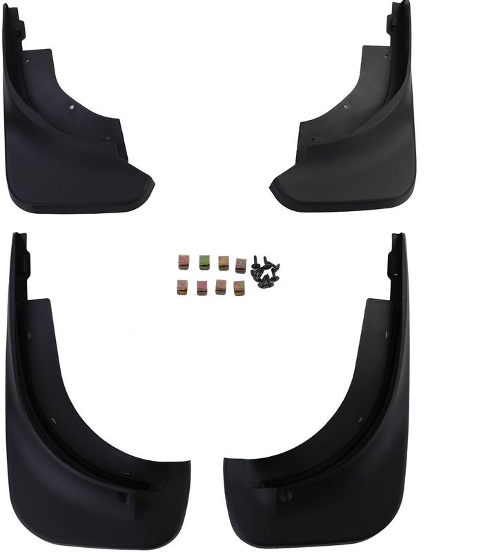 Spatlappen - voor VW Touareg I 7L 2002-2010 - 4-delig - voor en achter - zwart