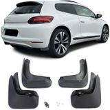 Spatlappen - voor VW Scirocco 137 2008-2017 - 4-delig - voor en achter - zwart
