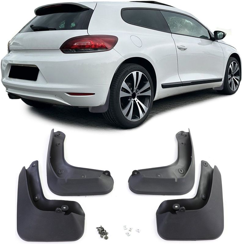 Spatlappen - voor VW Scirocco 137 2008-2017 - 4-delig - voor en achter - zwart