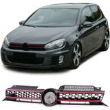 VW - Golf 6 GTI - Honingraat Grill - Zwart/Rood - Sportief Rooster