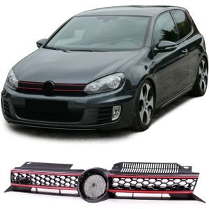 Auto grille - honingraat - voor VW Golf 6 GTI 08-13 - zwart, rood