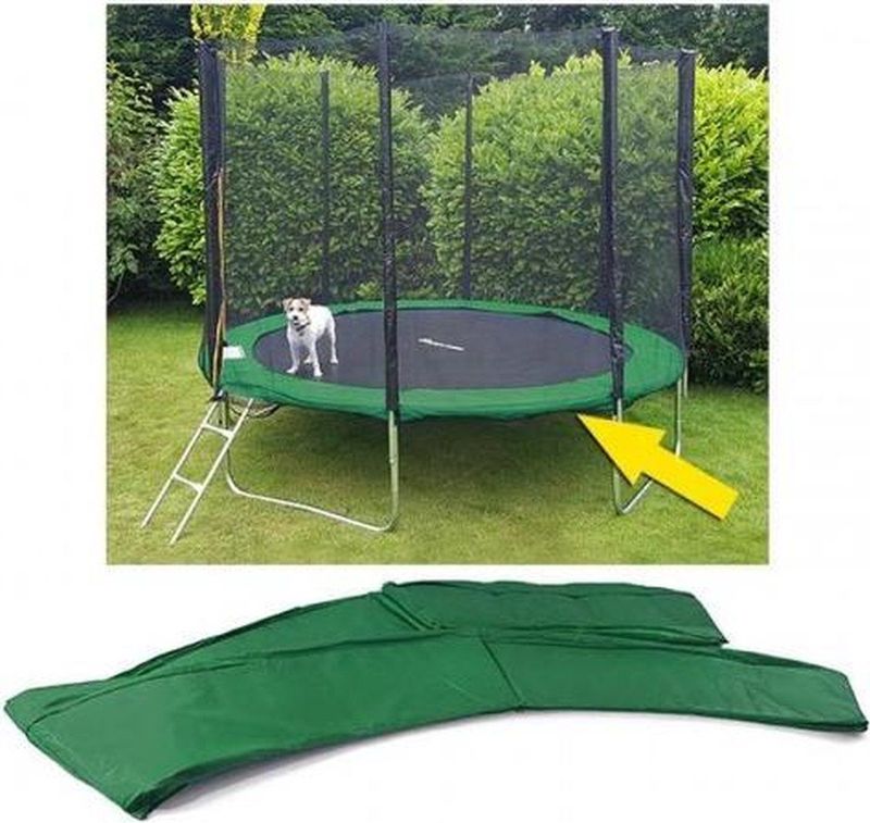 Trampoline rand 366 cm diameter - groene randafdekking - 25 cm breed