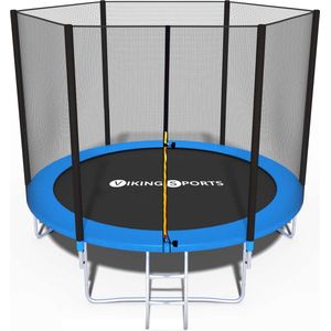 Trampoline - blauw - 305 cm - met ladder en valnet