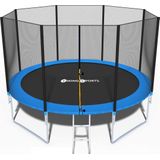 Trampoline 366 cm met veiligheidsnet blauw tot 150 kg