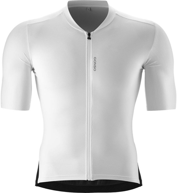 Heren - Fiets Shirt - Wit - Ademend Tricot - Korte Mouwen