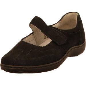 Waldläufer - Ballerina's - Nubuckleer - Zwart - Klittenband