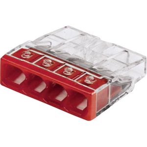 WAGO 2273-204 Compact-verbindingsdozenklemmen, 4-geleiders, 100 stuks,rood
