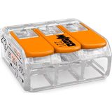 Wago 221-413 Lasklem - 3-polig - 4 Mm - Transparant-oranje - Hersluitbaar - 50 St