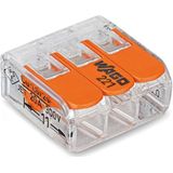 Wago 221-413 Lasklem - 3-polig - 4 Mm - Transparant-oranje - Hersluitbaar - 50 St