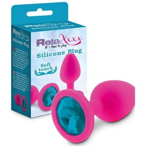 RelaXxxx Silicone Diamont Plug Pink Blue Small