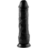 Mr Cock - Hammer - Dildo met balzak - Zuignap - Waterdicht - Flexibel - Zwart - 30cm