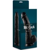 Mr Cock - Hammer - Dildo met balzak - Zuignap - Waterdicht - Flexibel - Zwart - 30cm