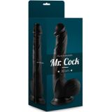 Mr Cock - Mamba - Dildo met balzak - Flexibel - Zuignap - Waterdicht - Zwart - 36cm