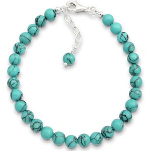 Elli - Armband - 925 Sterling Zilver - Facetgeslepen - Turquoise Howlit
