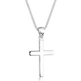Elli Halsketting Dames Kruis Symbool Basis in 925 Sterling Zilver