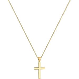 Elli Halsketting Kruis Basic - 925 Zilverkleurig verguld