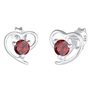 Elli Dames Oorbellen Dames Hart Motief Elegant met Zirconia Kristallen in 925 Sterling Zilver