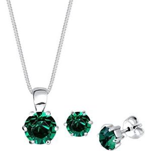 Elli Sieradenset Dames met Kristallen, Verguld in .925 Sterling Zilver