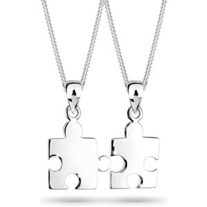 Elli Halsketting Dames Puzzelstuk Hanger Set Partner Bond in 925 sterling zilver