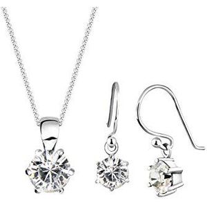 Elli Dames Sieraden Set Juwelen Set Dames met Kristallen in 925 Sterling Zilver 45 cm lang