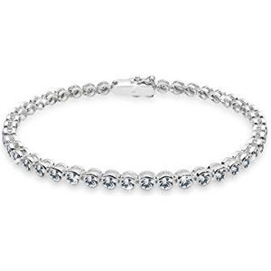 Elli Elli Damesarmband, tennisarmband met kristallen in 925 sterling zilver, 190, Sterling zilver, kristal