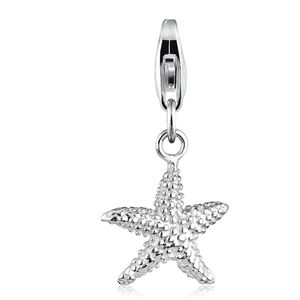 Elli Charm dames hanger zeester zee oceaan in 925 sterling zilver, Facetgeslepen, Geen edelsteen