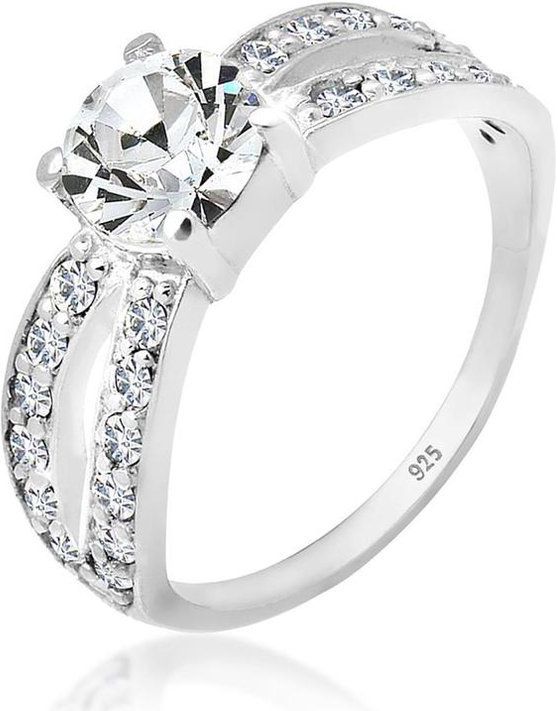 Elli - Solitär Glamourös Kristall 925 Silber Ringe 1 ct Damen (48.39 € / 1 ct)