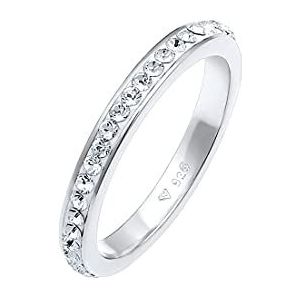 Elli Ring Dames Bandring Sprankelend Elegant met kristallen in verguld 925 Sterling Zilver