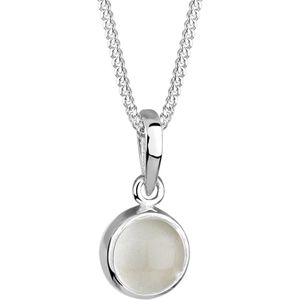 Elli Ketting Klassiek Maansteen Edelsteen Natuur 925 Sterling Zilver