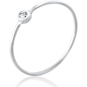 Elli Ring Dames Eenzaam met Kristal in 925 Sterling Zilver