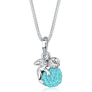 Elli Dames Halsketting Dames Engel Bal Hanger Beschermengel Talisman met Kristallen in 925 Sterling Zilver