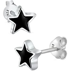 Elli Dames 925 zilveren Xilion geslepen oorknopjes, emaille, Ohne