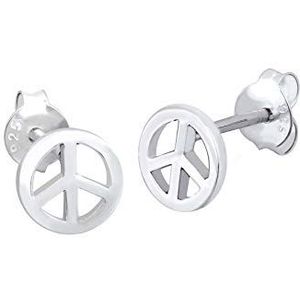 Elli Damesoorbellen 925 sterling zilver, facetgeslepen, Zonder