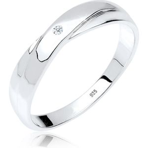 Elli DIAMONDS Ring Dames Elegante Verloving met Diamant (0.02 ct.) in 925 Sterling Zilver