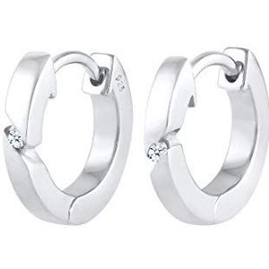 Elli Diamonds - Creolen - 925 Sterling Zilver - Basic met Diamant (0.03 ct.)