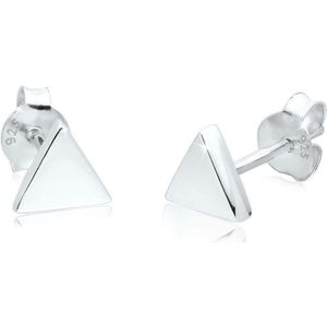 Elli - Oorstekers - 925 Sterling Zilver - Basic Driehoek Geo - Facetgeslepen